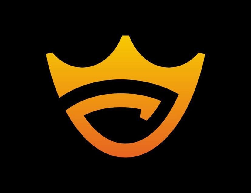 Stylish crown with sunglasses logo