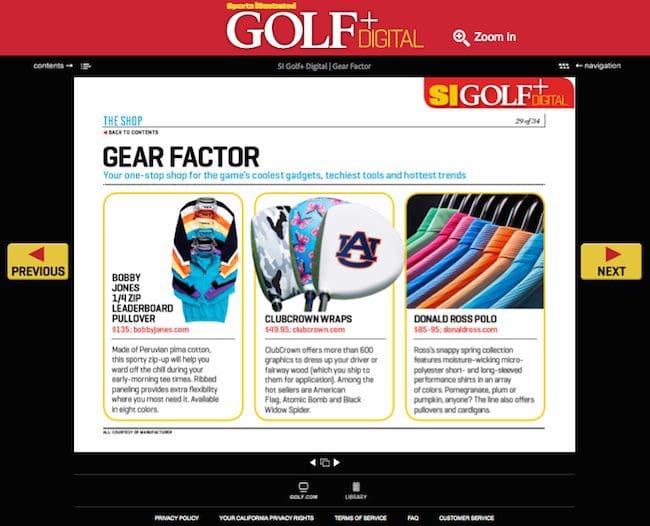 Colorful golf apparel and accessories