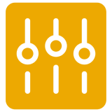 Audio control sliders on yellow background