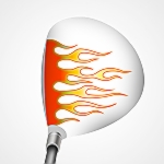 Flames Gold on Red