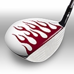 Flames Dark Red on White