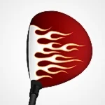 White on Orange Flames