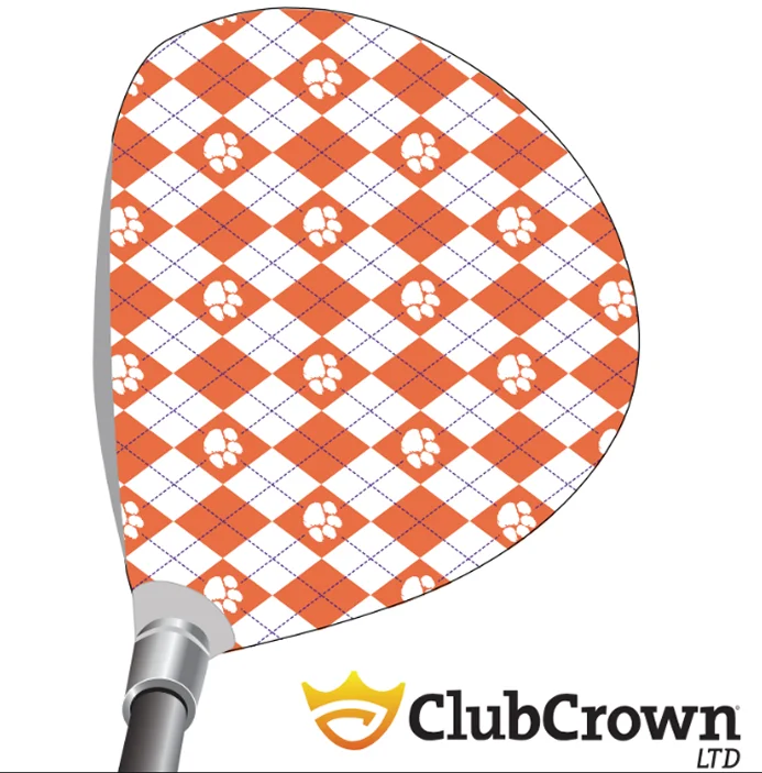Clemson Orange and White Argyle